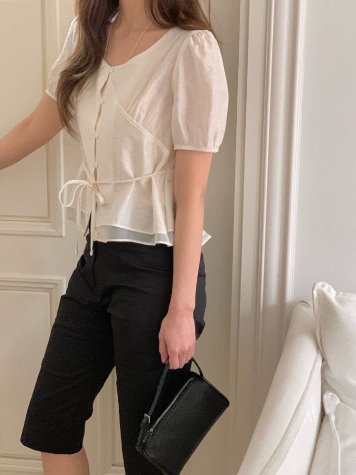 CRONG韓國直郵女裝新品熱賣人氣職業休閑推薦26春夏襯衫蕾絲衫CRONG襯衫/蕾絲衫