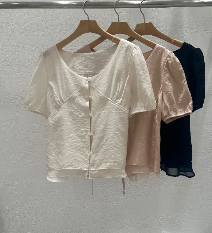 CRONG韓國直郵女裝新品熱賣人氣職業休閑推薦26春夏襯衫蕾絲衫CRONG襯衫/蕾絲衫圖色3左三色