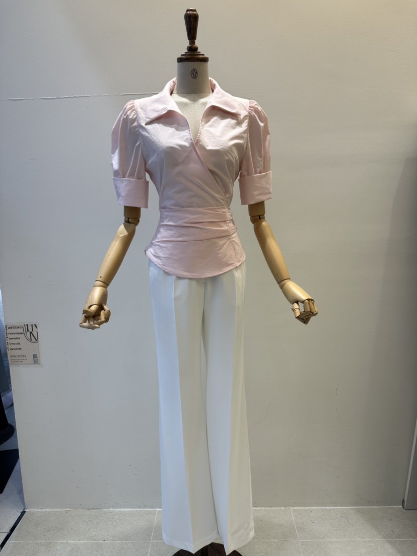 INNO韓國東大門代購女裝新款休閑熱賣26春夏人氣襯衫蕾絲衫INNO襯衫/蕾絲衫