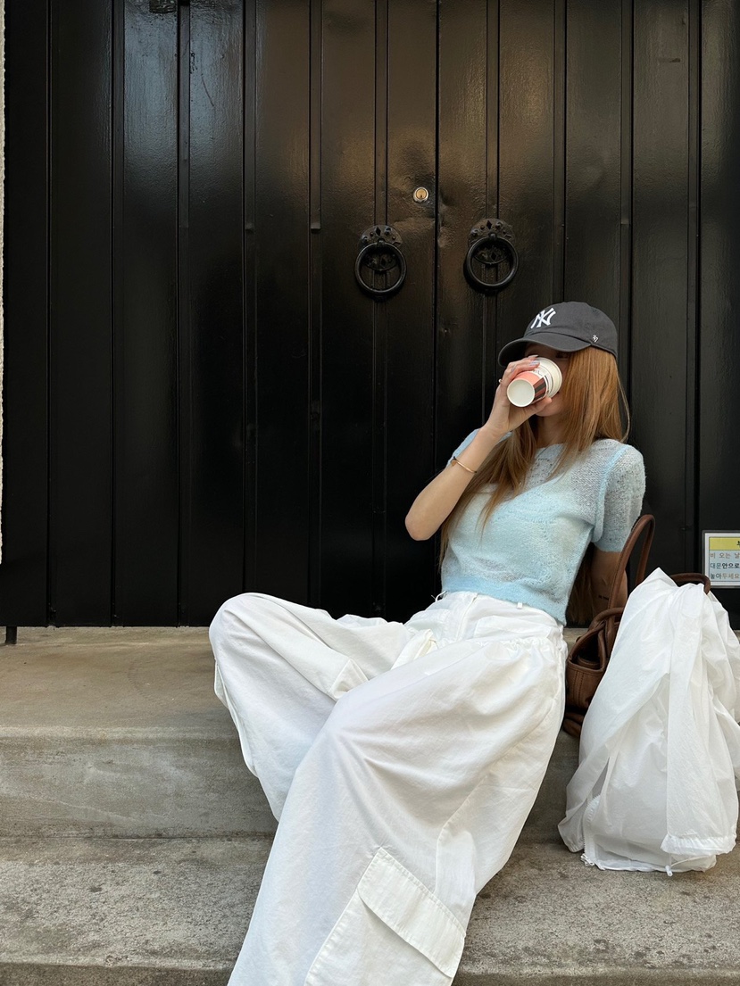 ZEROZERO韓國直郵女裝新品休閑人氣職業推薦針織衫花朵透視ZEROZERO針織衫