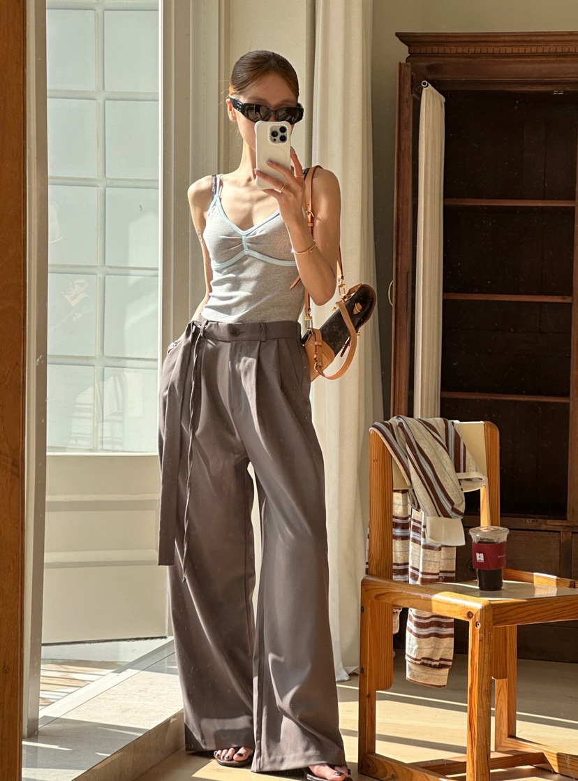 ZEROZERO韓國直郵實拍女士新品熱賣休閑職業吊帶背心褶皺ZEROZERO吊帶/背心