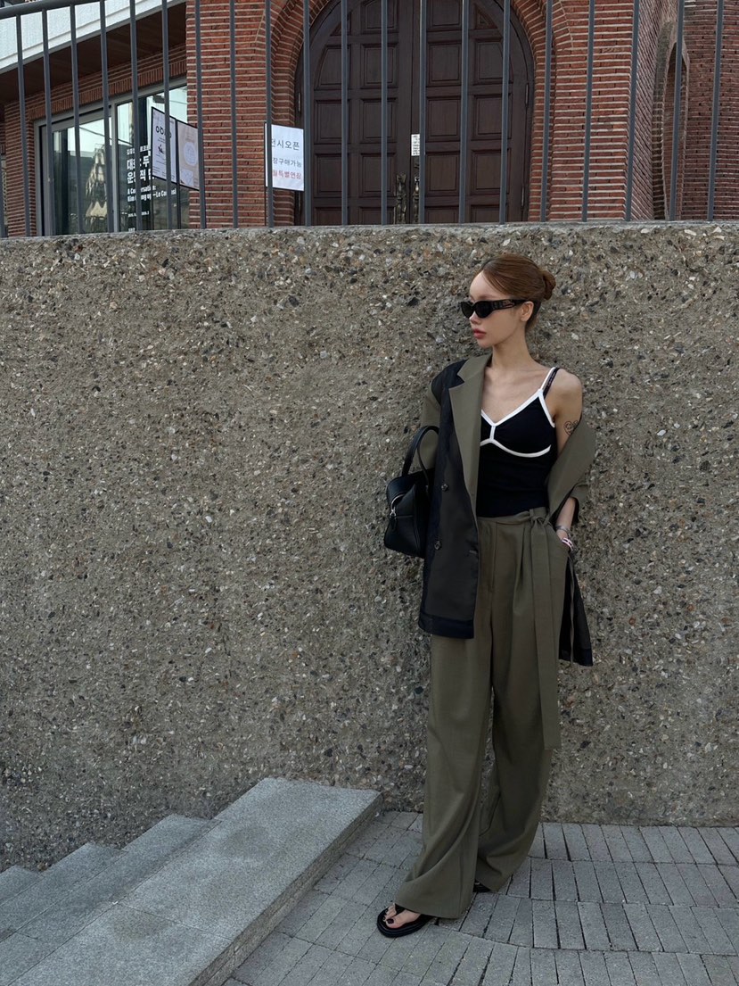 ZEROZERO韓國直郵實拍女士新品熱賣休閑職業吊帶背心褶皺ZEROZERO吊帶/背心