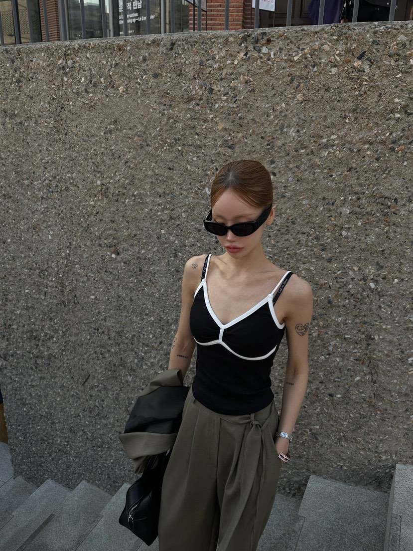 ZEROZERO韓國直郵實拍女士新品熱賣休閑職業吊帶背心褶皺ZEROZERO吊帶/背心圖色4