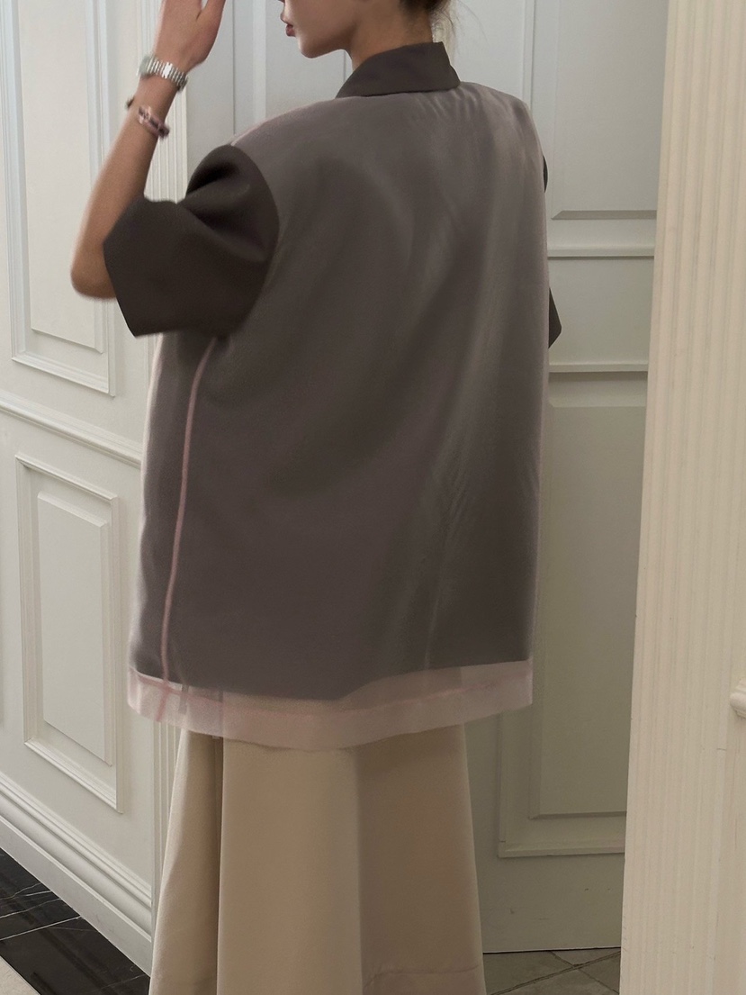 ZEROZERO韓國直郵實拍女士新品26春夏夾克歐根紗蕾絲寬松ZEROZERO夾克