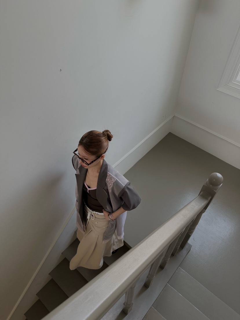 ZEROZERO韓國直郵實拍女士新品26春夏夾克歐根紗蕾絲寬松ZEROZERO夾克