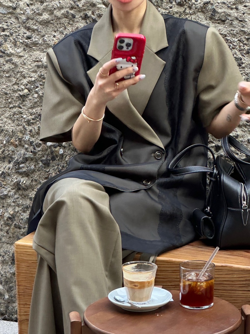 ZEROZERO韓國直郵實拍女士新品26春夏夾克歐根紗蕾絲寬松ZEROZERO夾克