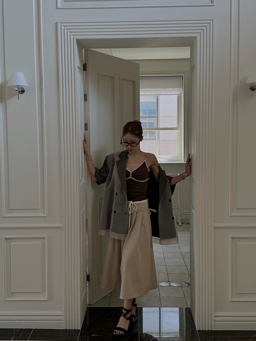 ZEROZERO韓國代購女裝新品職業推薦26春夏半身裙中短裙腰帶ZEROZERO半身裙/中短裙