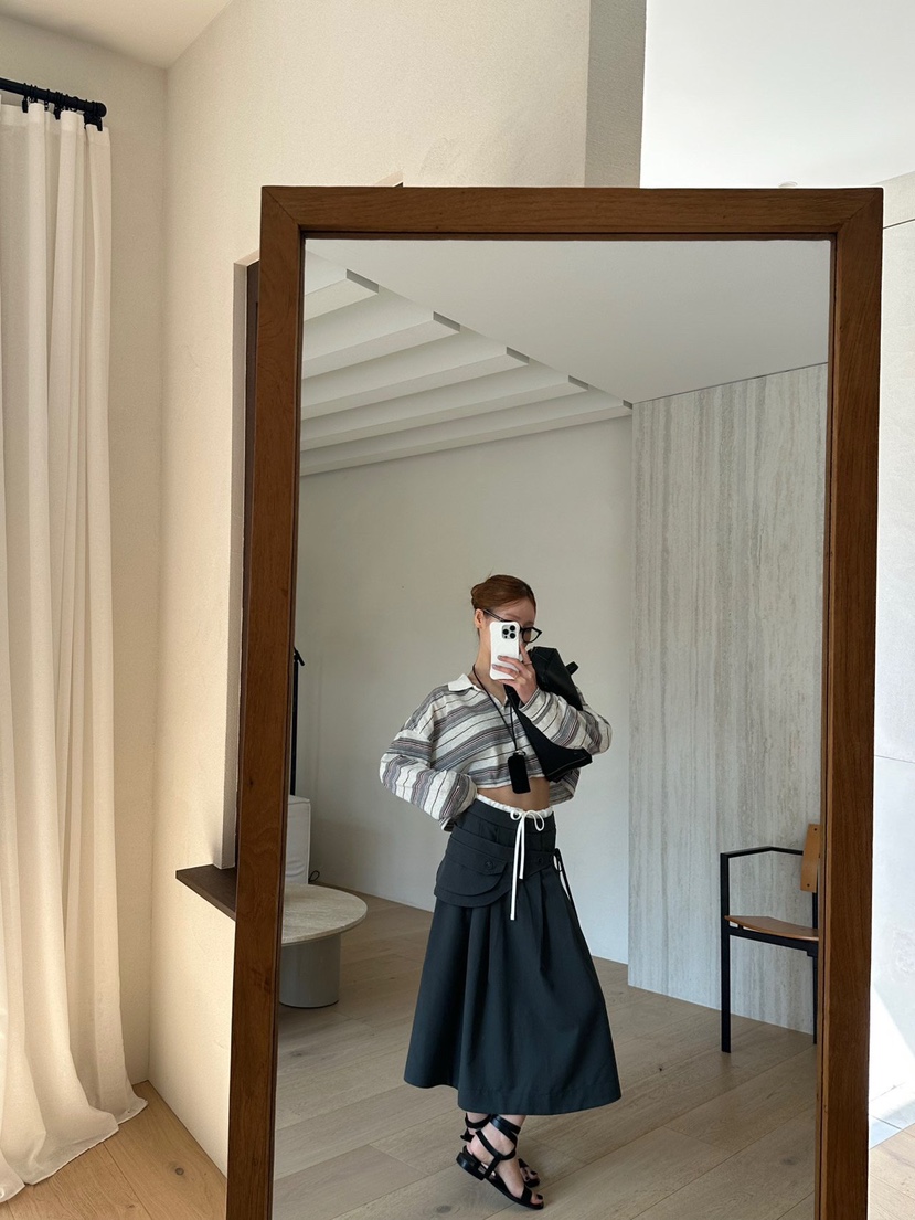 ZEROZERO韓國代購女裝新品職業推薦26春夏半身裙中短裙腰帶ZEROZERO半身裙/中短裙