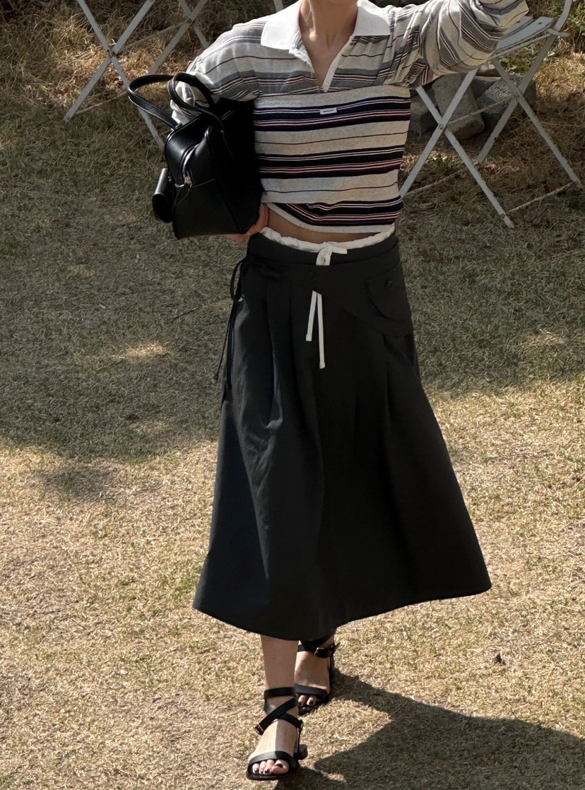 ZEROZERO韓國代購女裝新品職業推薦26春夏半身裙中短裙腰帶ZEROZERO半身裙/中短裙