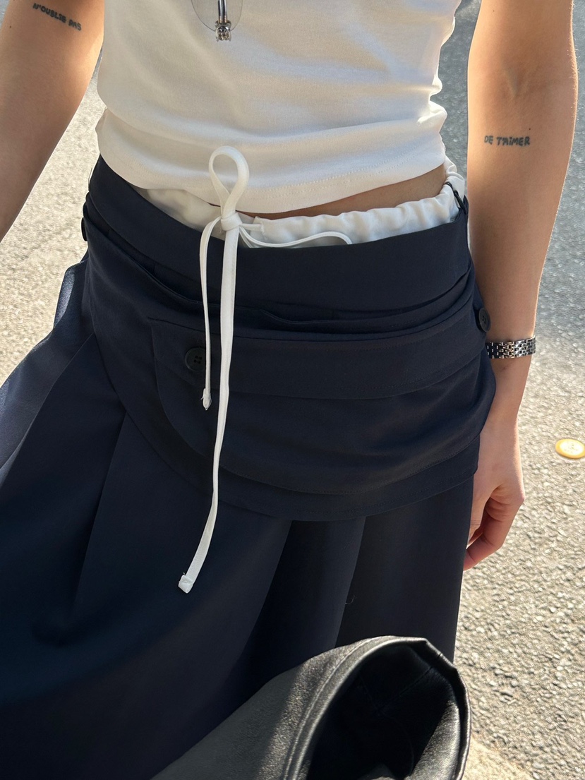 ZEROZERO韓國代購女裝新品職業推薦26春夏半身裙中短裙腰帶ZEROZERO半身裙/中短裙