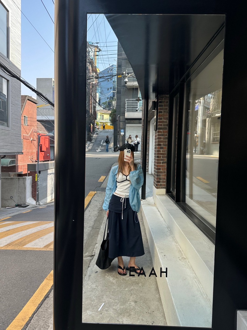 ZEROZERO韓國代購女裝新品職業推薦26春夏半身裙中短裙腰帶ZEROZERO半身裙/中短裙