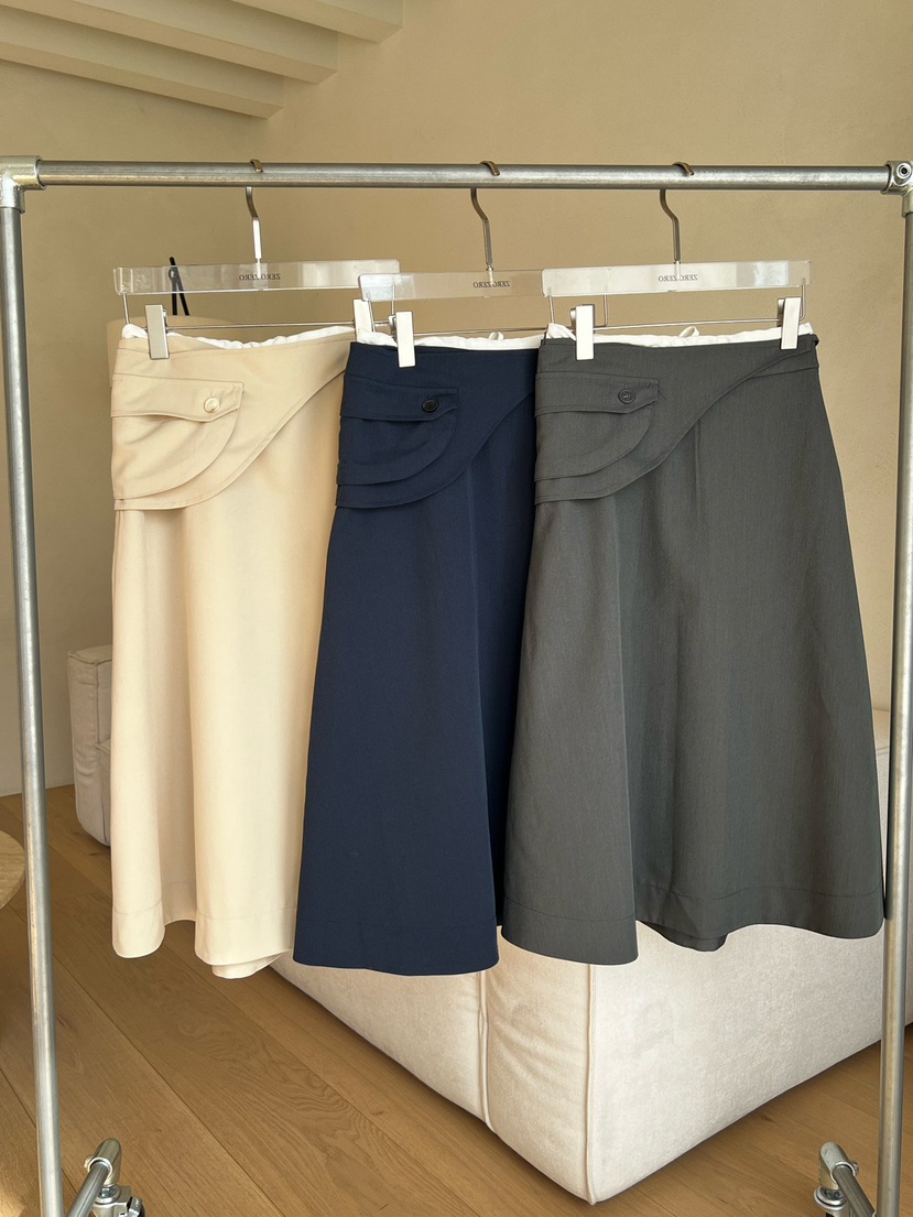 ZEROZERO韓國代購女裝新品職業推薦26春夏半身裙中短裙腰帶ZEROZERO半身裙/中短裙