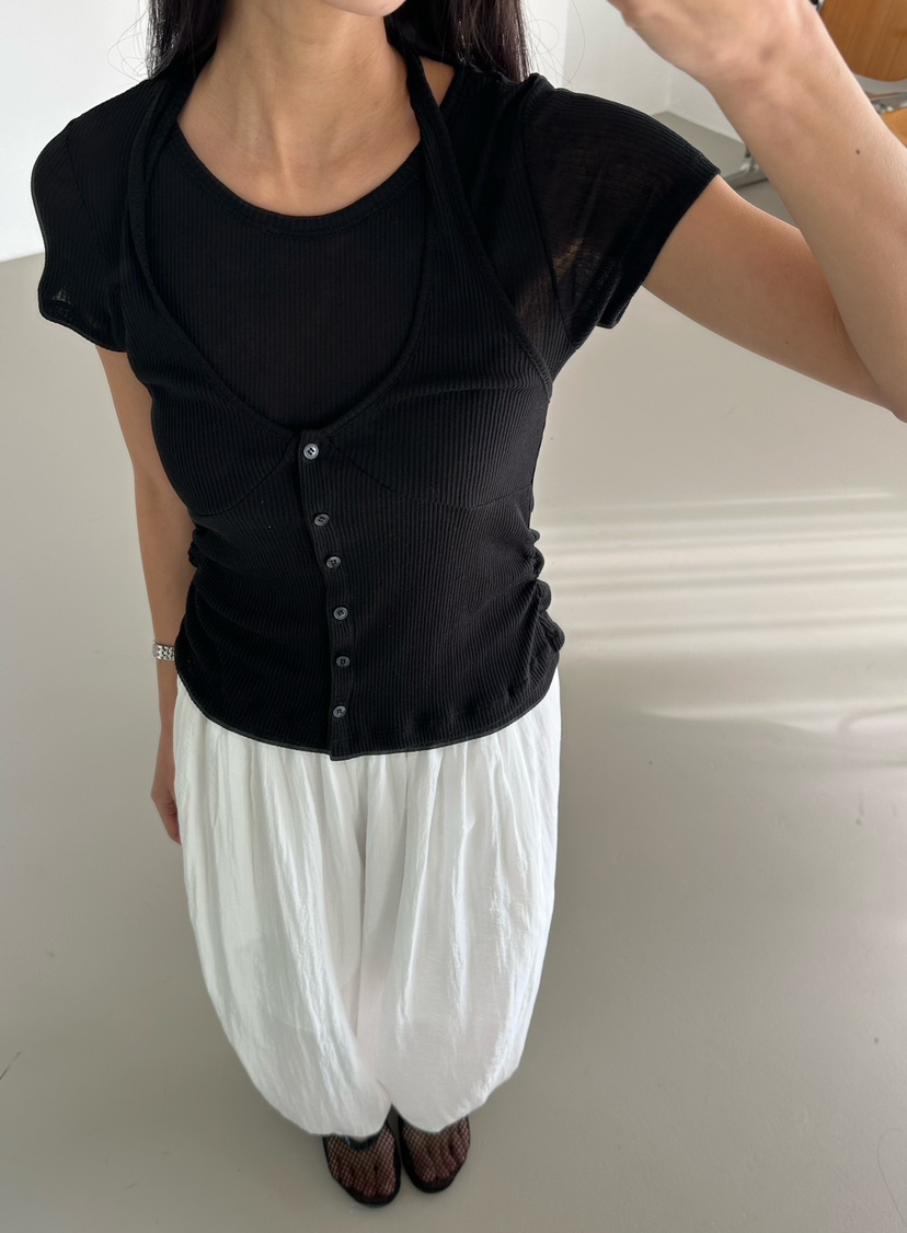 LE VASE韓國東大門直郵女裝新款人氣職業推薦休閑26春夏T恤LE VASET恤