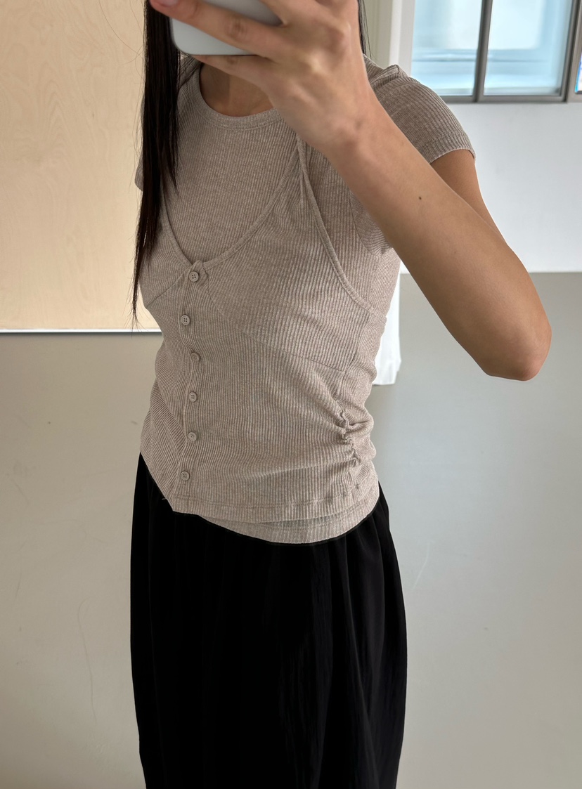 LE VASE韓國東大門直郵女裝新款人氣職業推薦休閑26春夏T恤LE VASET恤