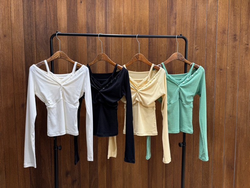 2TWO MOON韓國東大門直郵女士新款熱賣推薦長袖T恤假兩件2TWO MOON長袖T恤