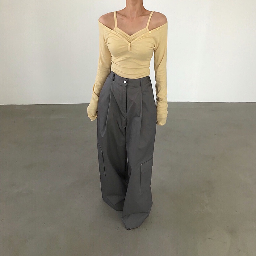 2TWO MOON韓國東大門直郵女士新款熱賣推薦長袖T恤假兩件2TWO MOON長袖T恤圖色2