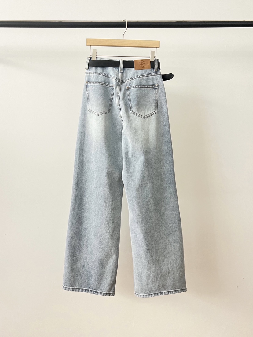 LOGON韓國代購女士新品26春夏熱賣時尚推薦牛仔褲不含腰帶LOGON牛仔褲