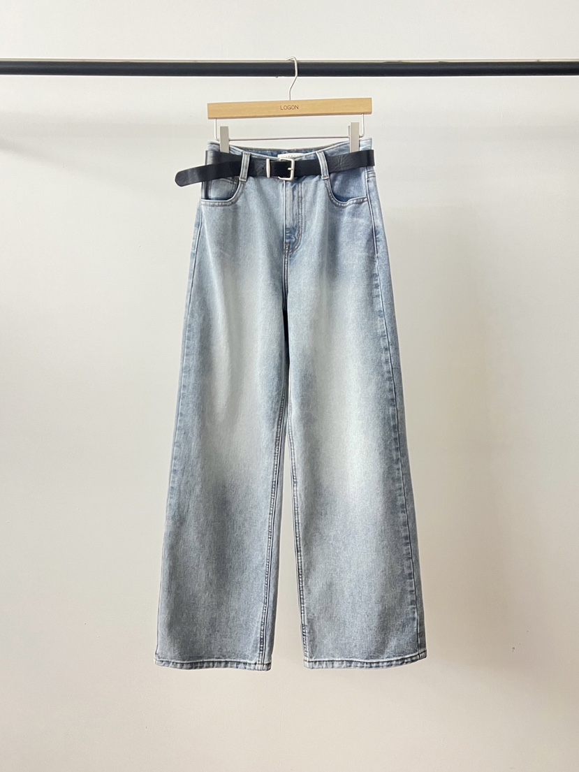 LOGON韓國代購女士新品26春夏熱賣時尚推薦牛仔褲不含腰帶LOGON牛仔褲