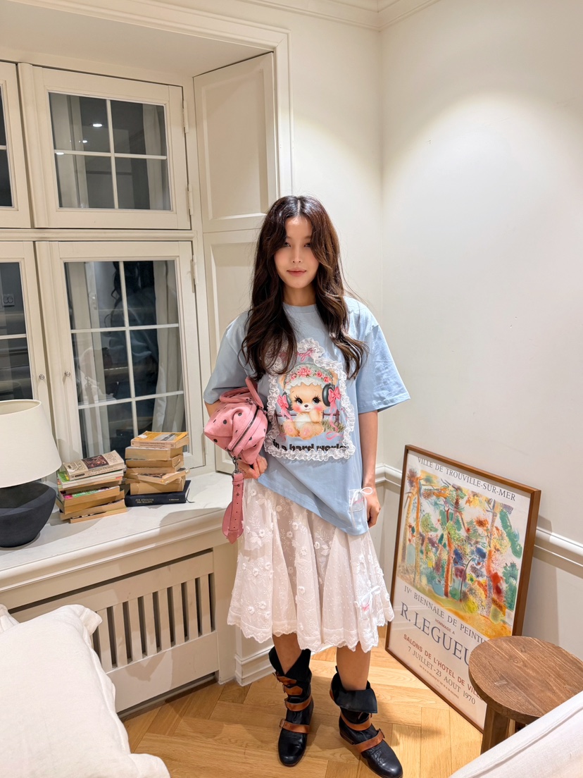 BOUTIQUE-L韓國直郵實拍女士新品熱賣人氣26春夏職業T恤BOUTIQUE-LT恤