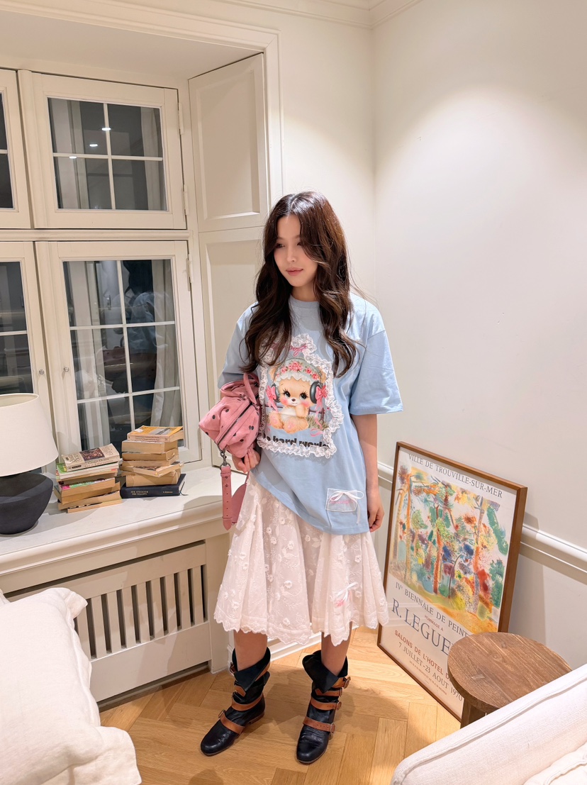 BOUTIQUE-L韓國直郵實拍女士新品熱賣人氣26春夏職業T恤BOUTIQUE-LT恤