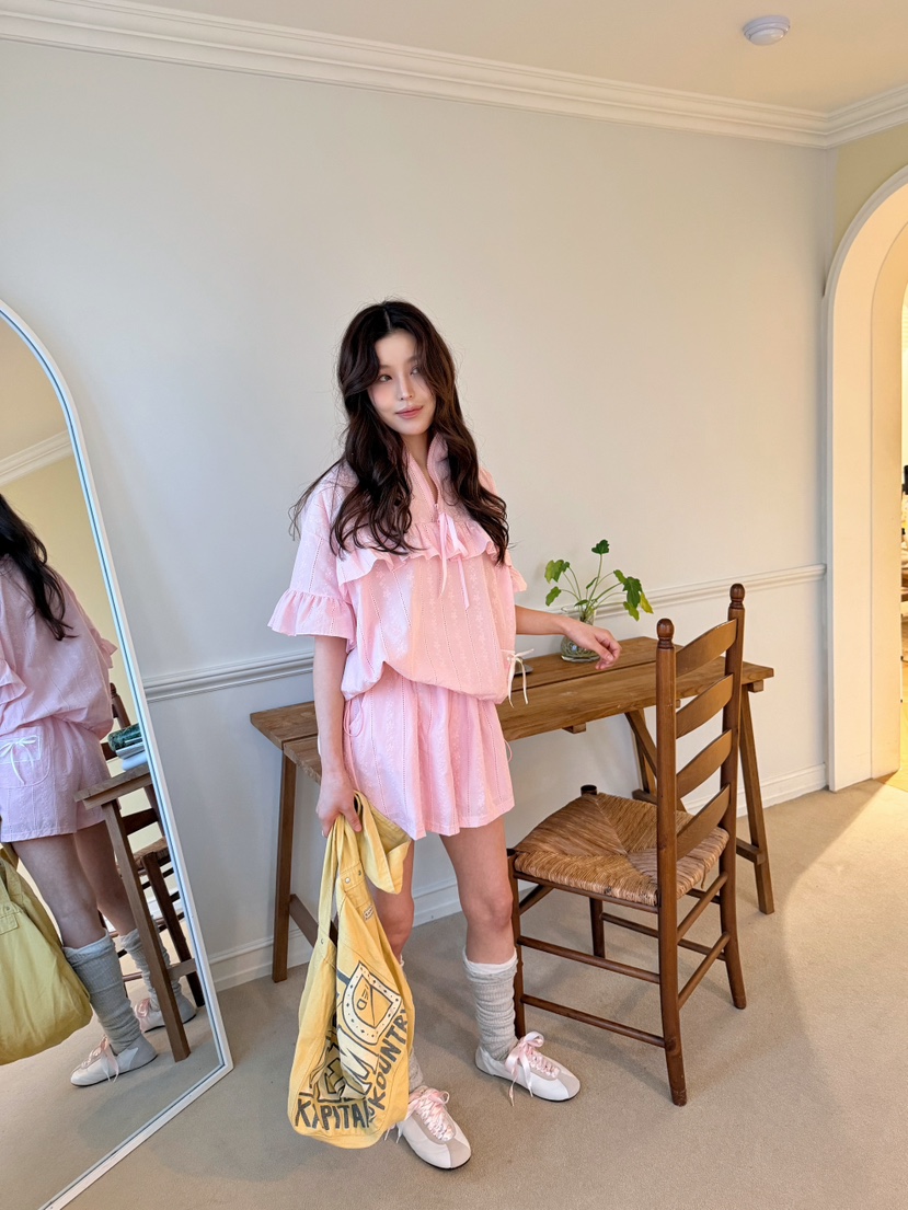 BOUTIQUE-L韓國東大門代購女士新品休閑熱賣時尚襯衫蕾絲衫BOUTIQUE-L襯衫/蕾絲衫