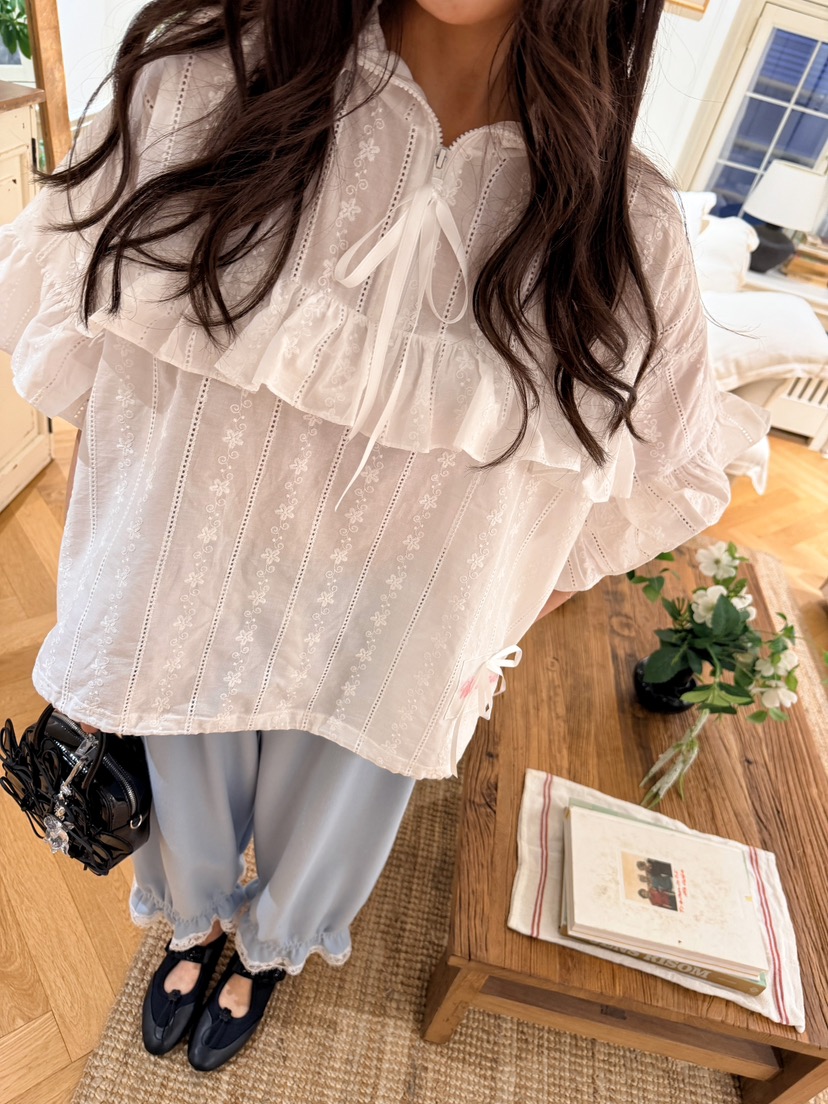 BOUTIQUE-L韓國東大門代購女士新品休閑熱賣時尚襯衫蕾絲衫BOUTIQUE-L襯衫/蕾絲衫