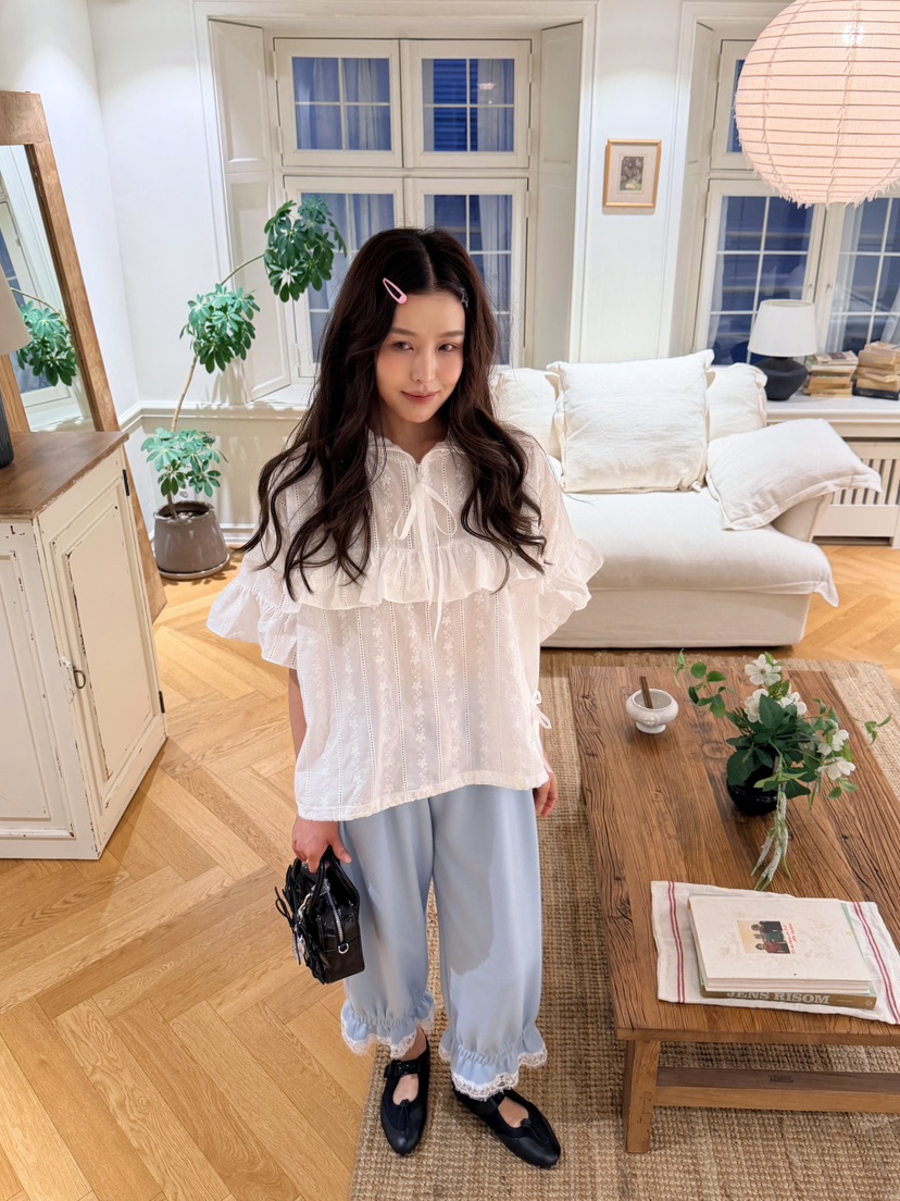 BOUTIQUE-L韓國東大門代購女士新品休閑熱賣時尚襯衫蕾絲衫BOUTIQUE-L襯衫/蕾絲衫