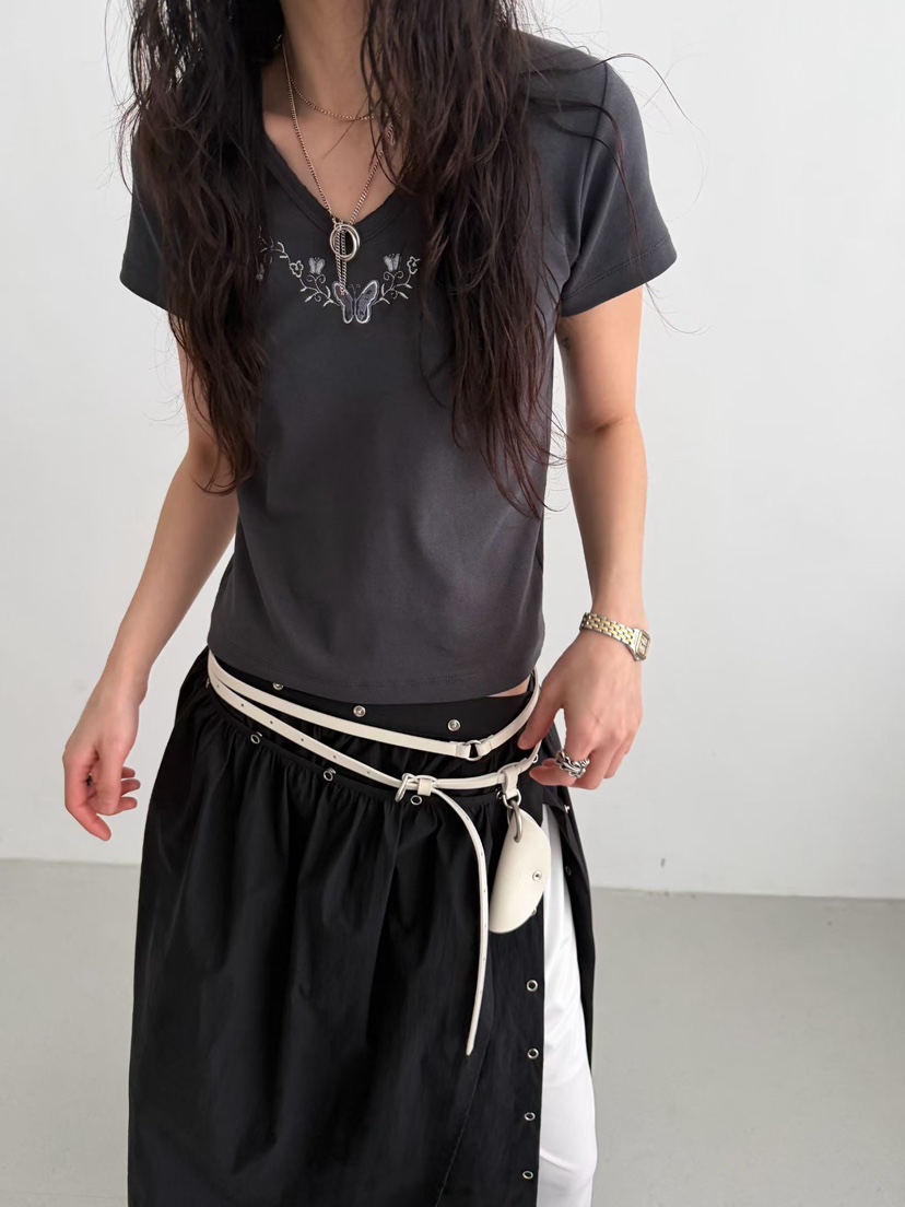 MINIMUZE韓國直郵實拍女士新款人氣26春夏熱賣時尚T恤刺繡MINIMUZET恤