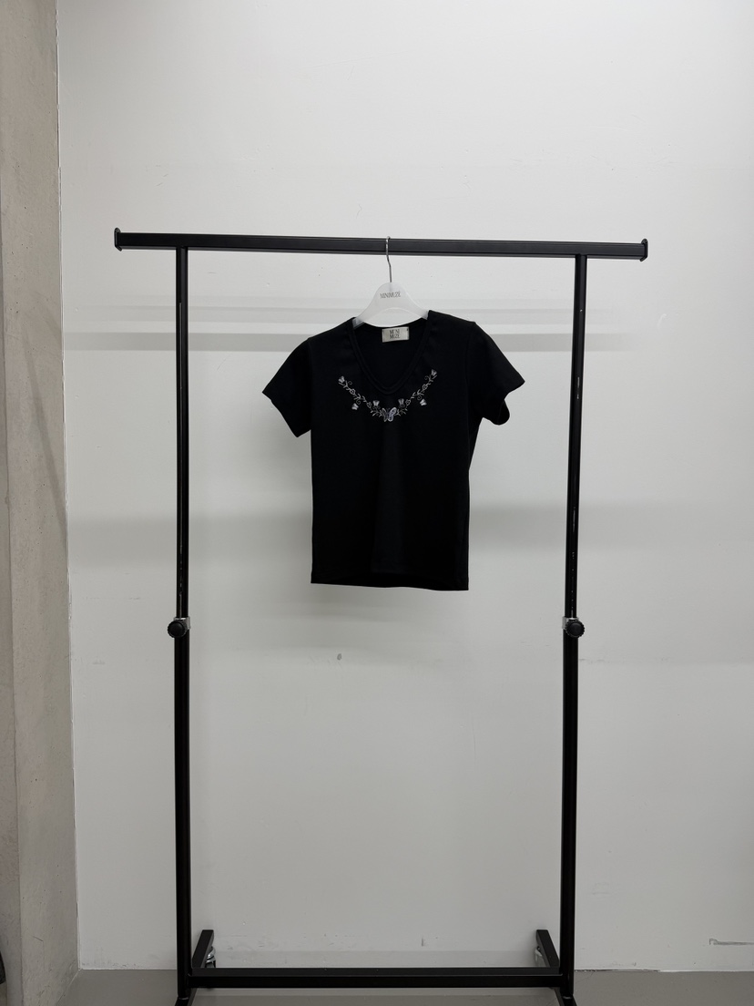 MINIMUZE韓國直郵實拍女士新款人氣26春夏熱賣時尚T恤刺繡MINIMUZET恤圖色3