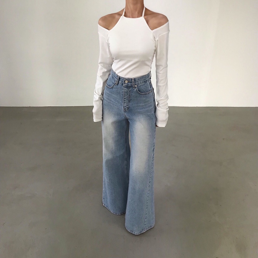 2TWO MOON韓國東大門直郵女士新款時尚26春夏長袖T恤露肩2TWO MOON長袖T恤圖色2