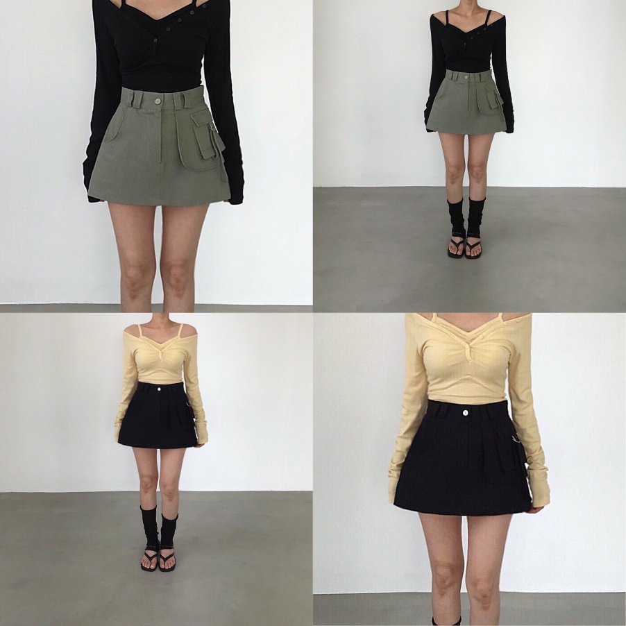 2TWO MOON韓國直郵女裝新款時尚熱賣職業26春夏短裙口袋2TWO MOON短裙