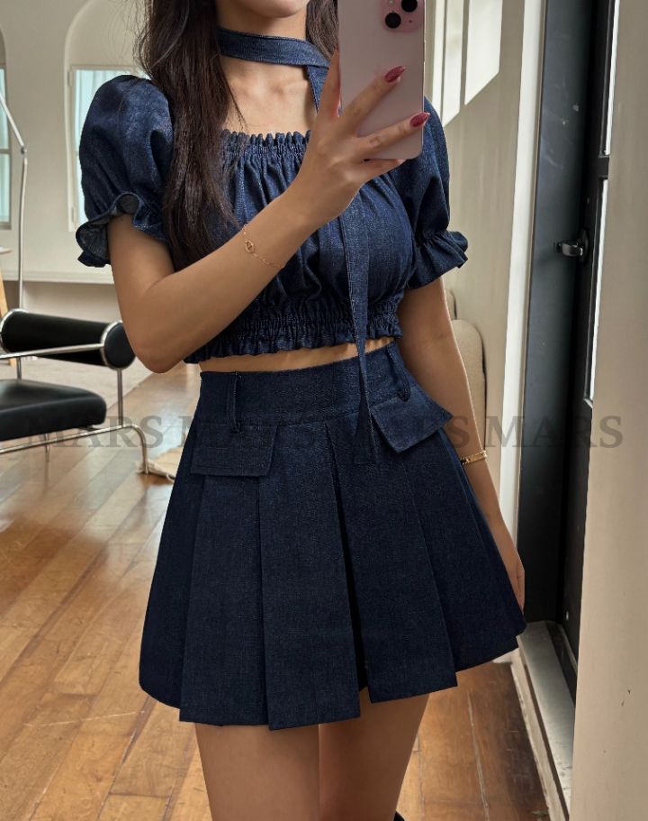 mars韓國東大門直郵女裝新款推薦時尚人氣職業熱賣短裙百褶mars短裙圖色2