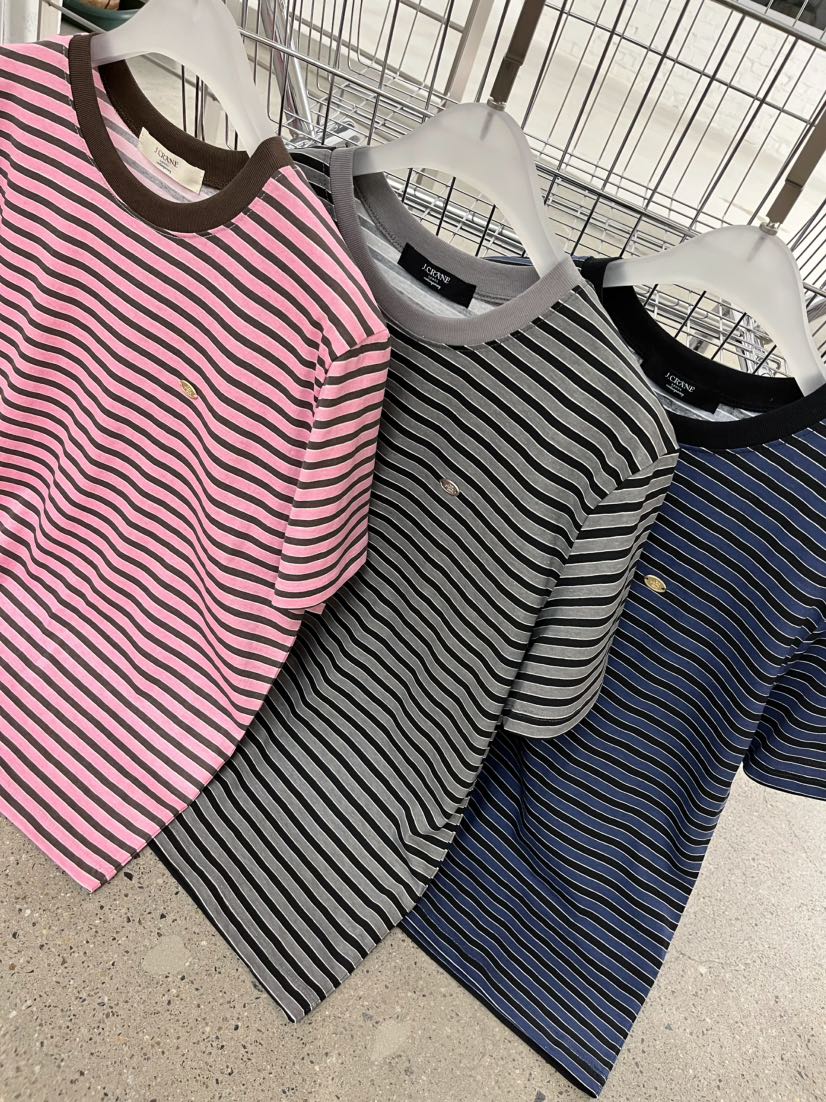 J CRANE-A韓國直郵實拍女裝新款休閑26春夏職業T恤條紋J CRANET恤