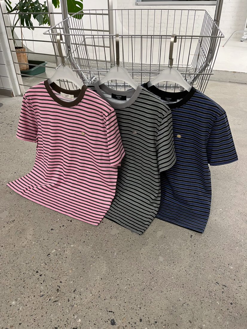 J CRANE-A韓國直郵實拍女裝新款休閑26春夏職業T恤條紋J CRANET恤