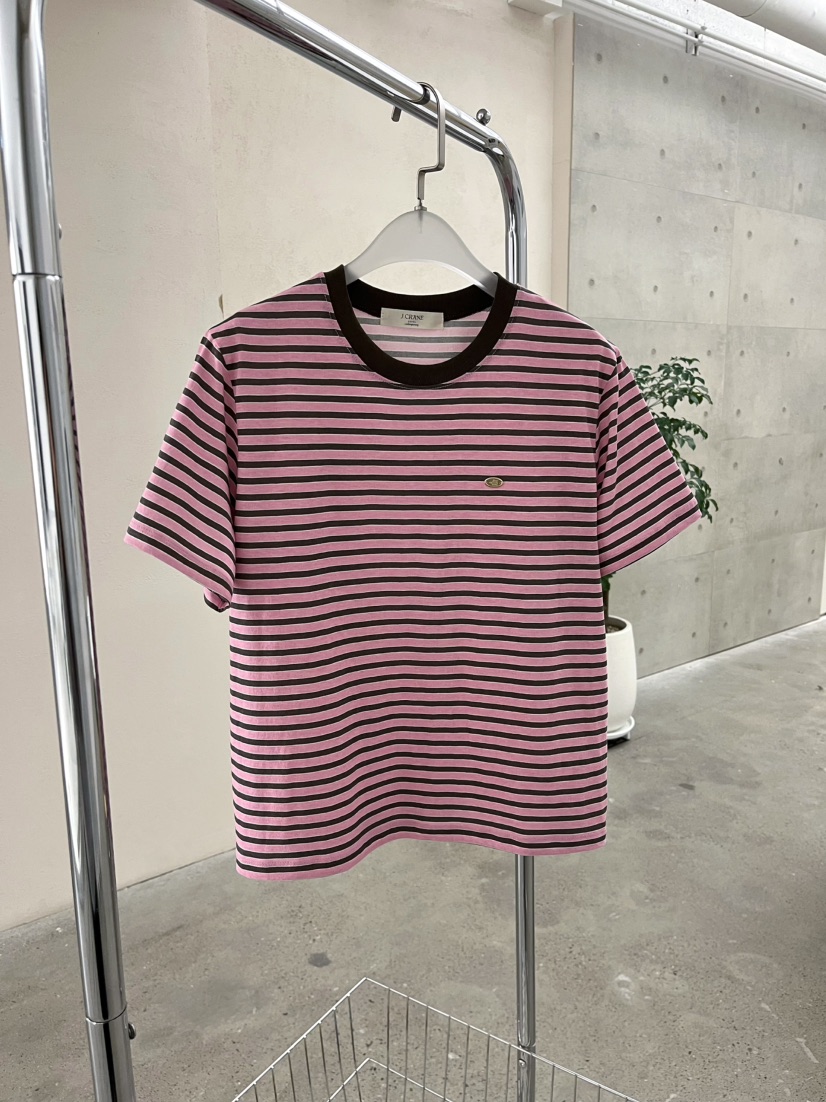 J CRANE-A韓國直郵實拍女裝新款休閑26春夏職業T恤條紋J CRANET恤圖色1