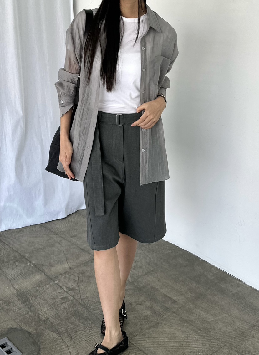 LE VASE韓國代購女裝新品26春夏人氣職業熱賣短褲含腰帶LE VASE短褲