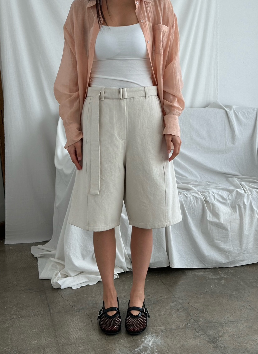 LE VASE韓國代購女裝新品26春夏人氣職業熱賣短褲含腰帶LE VASE短褲