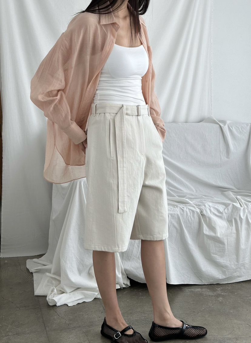 LE VASE韓國代購女裝新品26春夏人氣職業熱賣短褲含腰帶LE VASE短褲