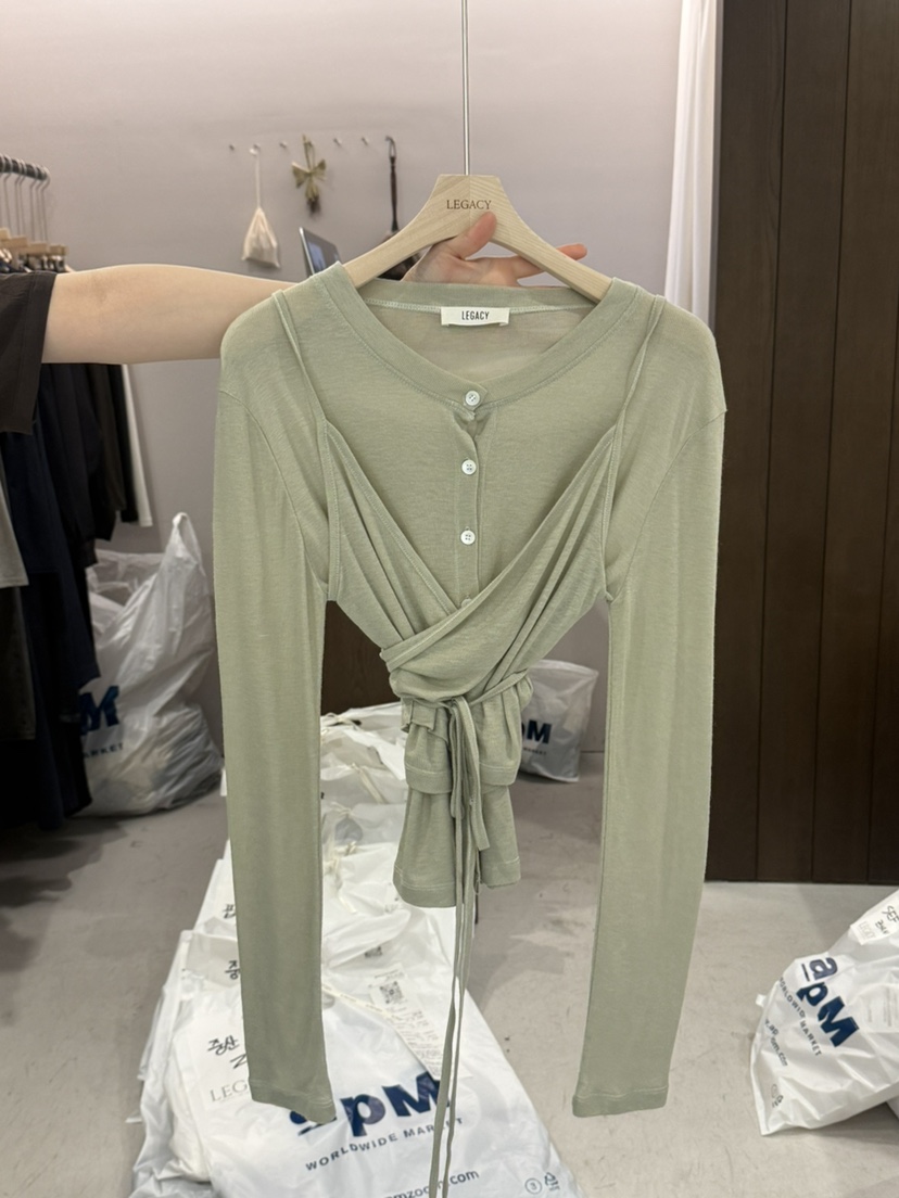 LEGACY韓國直郵女士新品休閑熱賣職業26春夏長袖T恤羊毛衫LEGACY長袖T恤圖色1