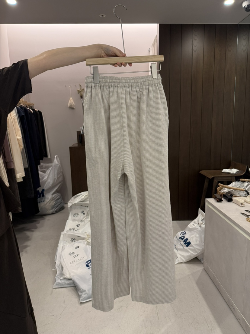 LEGACY韓國東大門直郵女士新品熱賣人氣休閑休閑褲棉布條紋LEGACY休閑褲