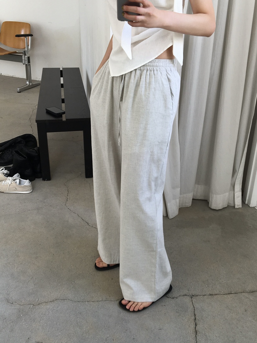 LEGACY韓國東大門直郵女士新品熱賣人氣休閑休閑褲棉布條紋LEGACY休閑褲