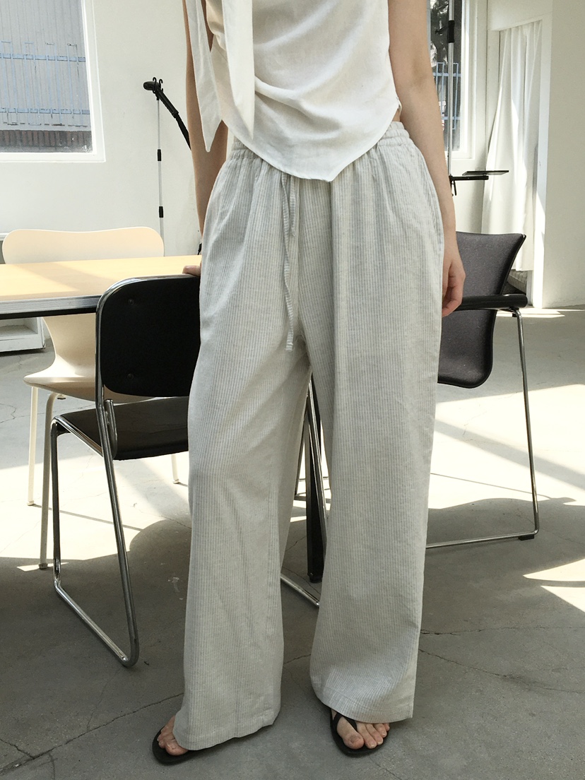 LEGACY韓國東大門直郵女士新品熱賣人氣休閑休閑褲棉布條紋LEGACY休閑褲