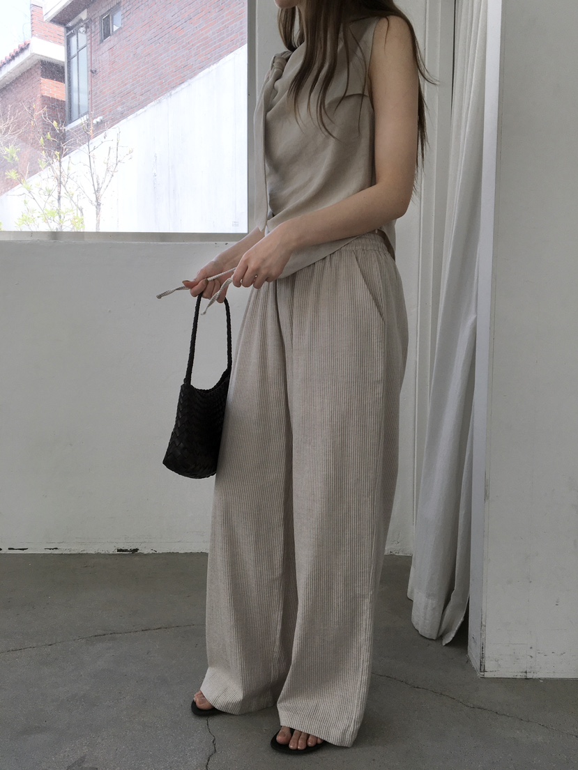 LEGACY韓國東大門直郵女士新品熱賣人氣休閑休閑褲棉布條紋LEGACY休閑褲