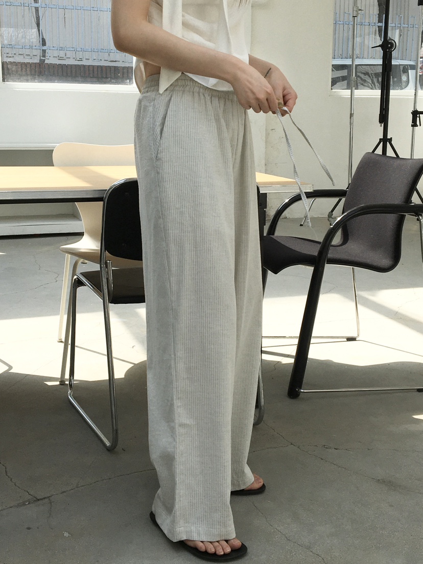 LEGACY韓國東大門直郵女士新品熱賣人氣休閑休閑褲棉布條紋LEGACY休閑褲