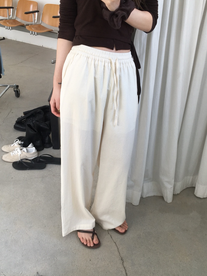 LEGACY韓國東大門直郵女士新品熱賣人氣休閑休閑褲棉布條紋LEGACY休閑褲