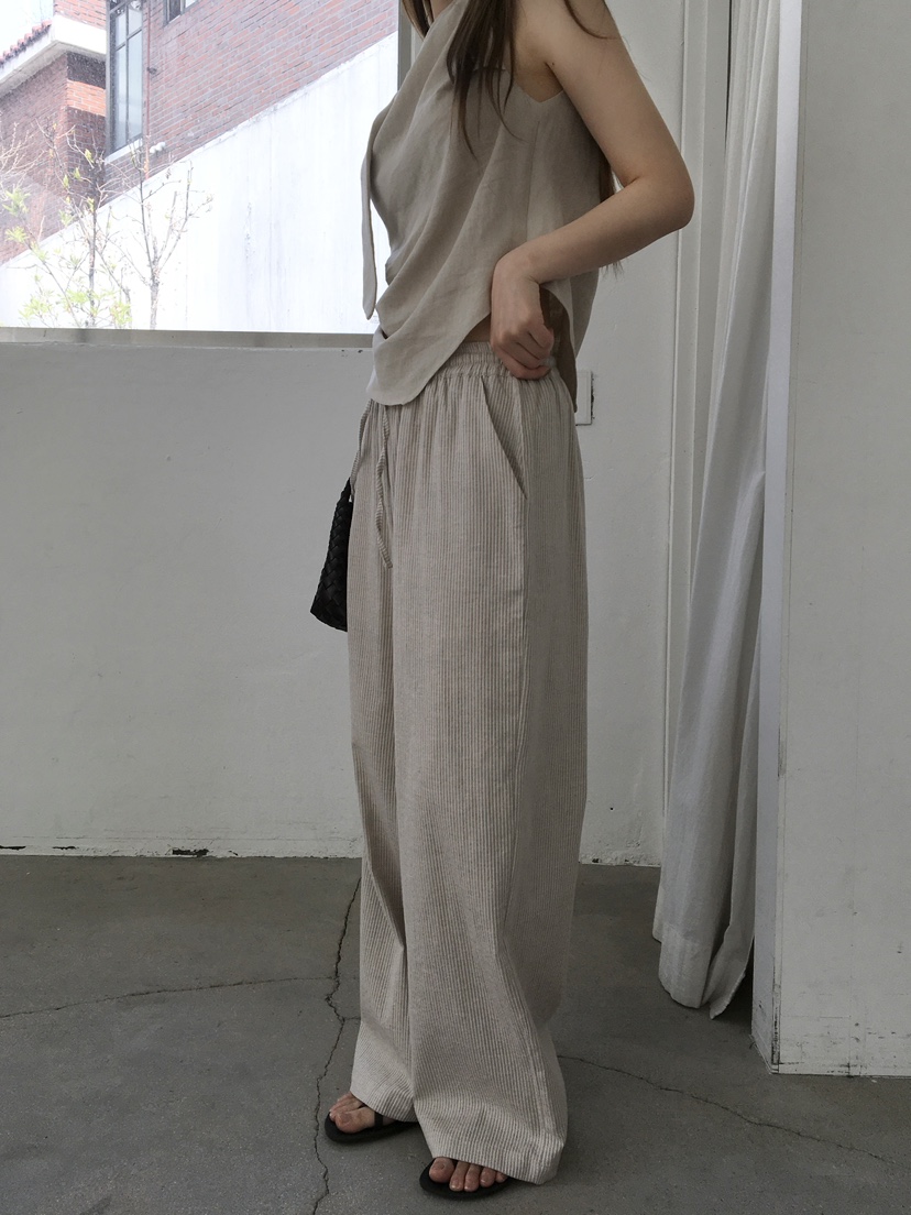 LEGACY韓國東大門直郵女士新品熱賣人氣休閑休閑褲棉布條紋LEGACY休閑褲