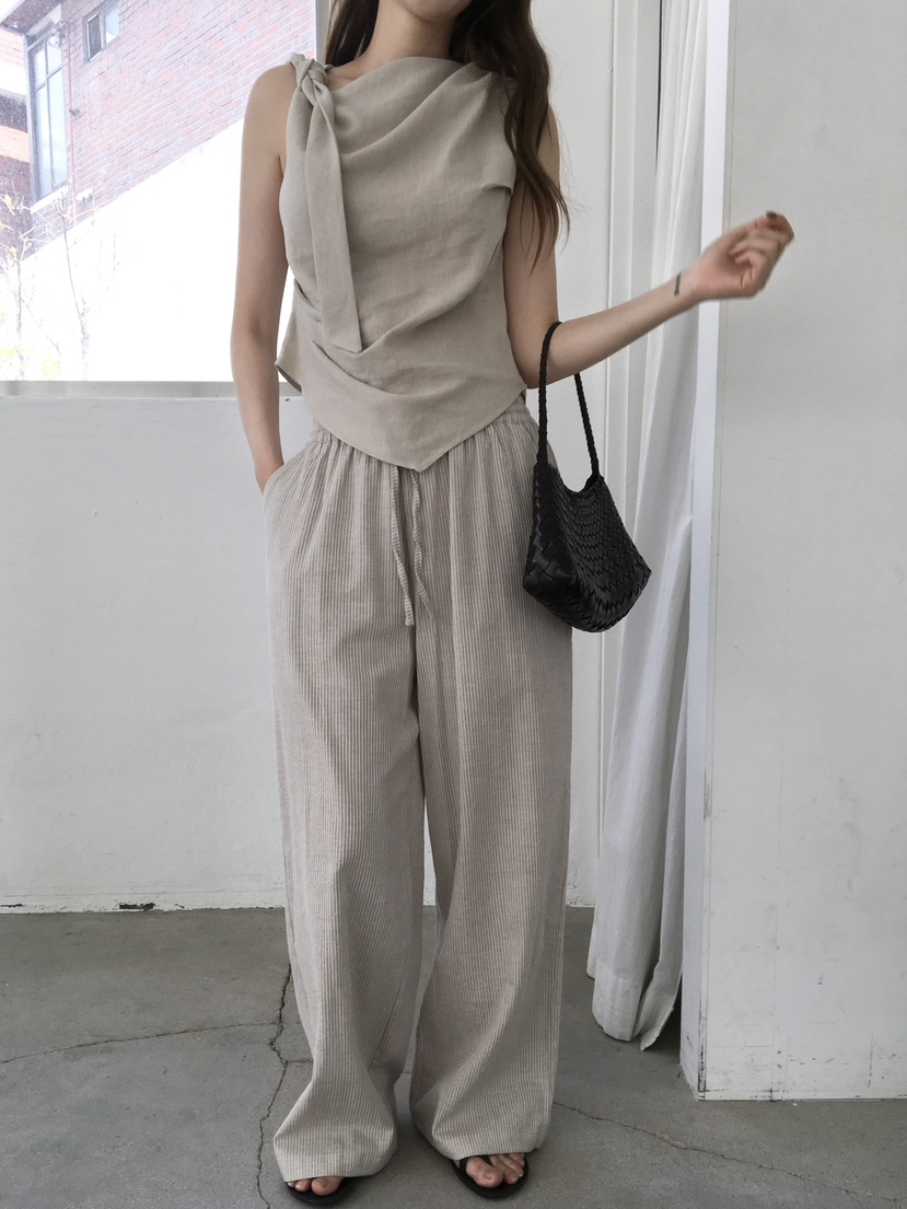 LEGACY韓國東大門直郵女士新品熱賣人氣休閑休閑褲棉布條紋LEGACY休閑褲