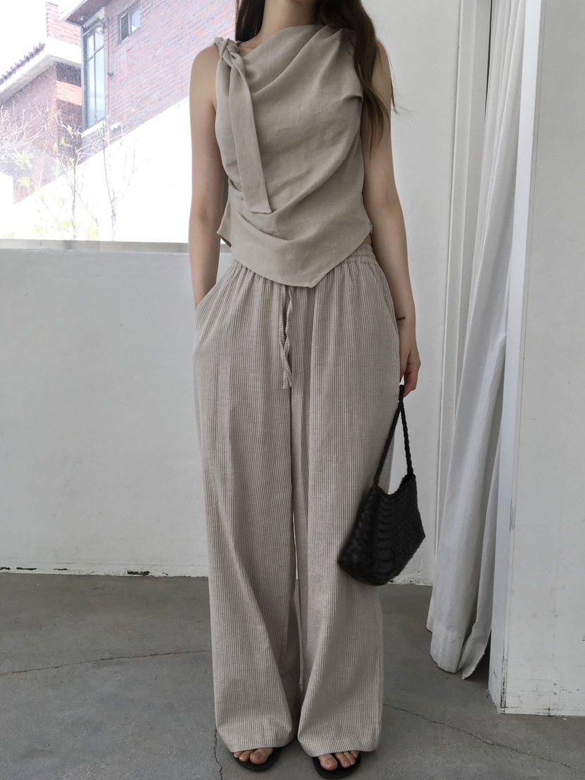 LEGACY韓國東大門直郵女士新品熱賣人氣休閑休閑褲棉布條紋LEGACY休閑褲