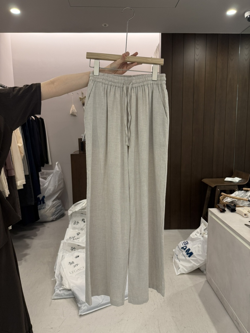 LEGACY韓國東大門直郵女士新品熱賣人氣休閑休閑褲棉布條紋LEGACY休閑褲圖色1