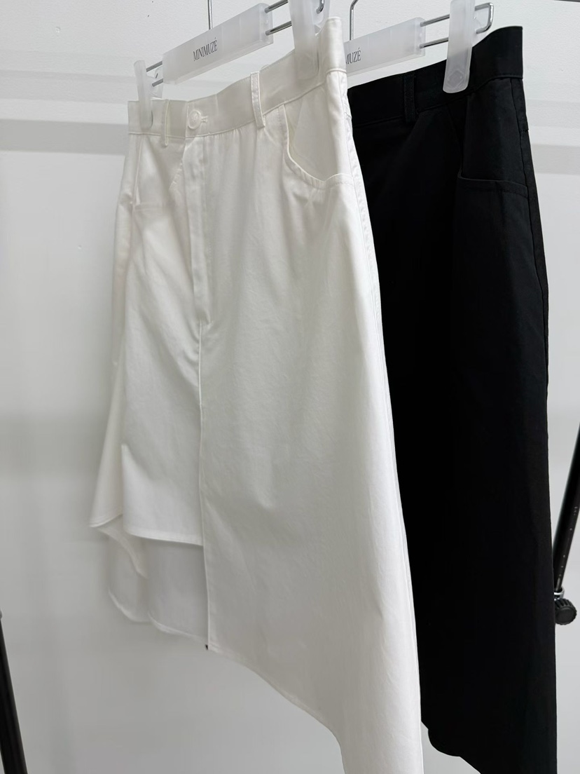 MINIMUZE韓國東大門代購女裝新款26春夏半身裙中短裙不對稱MINIMUZE半身裙/中短裙